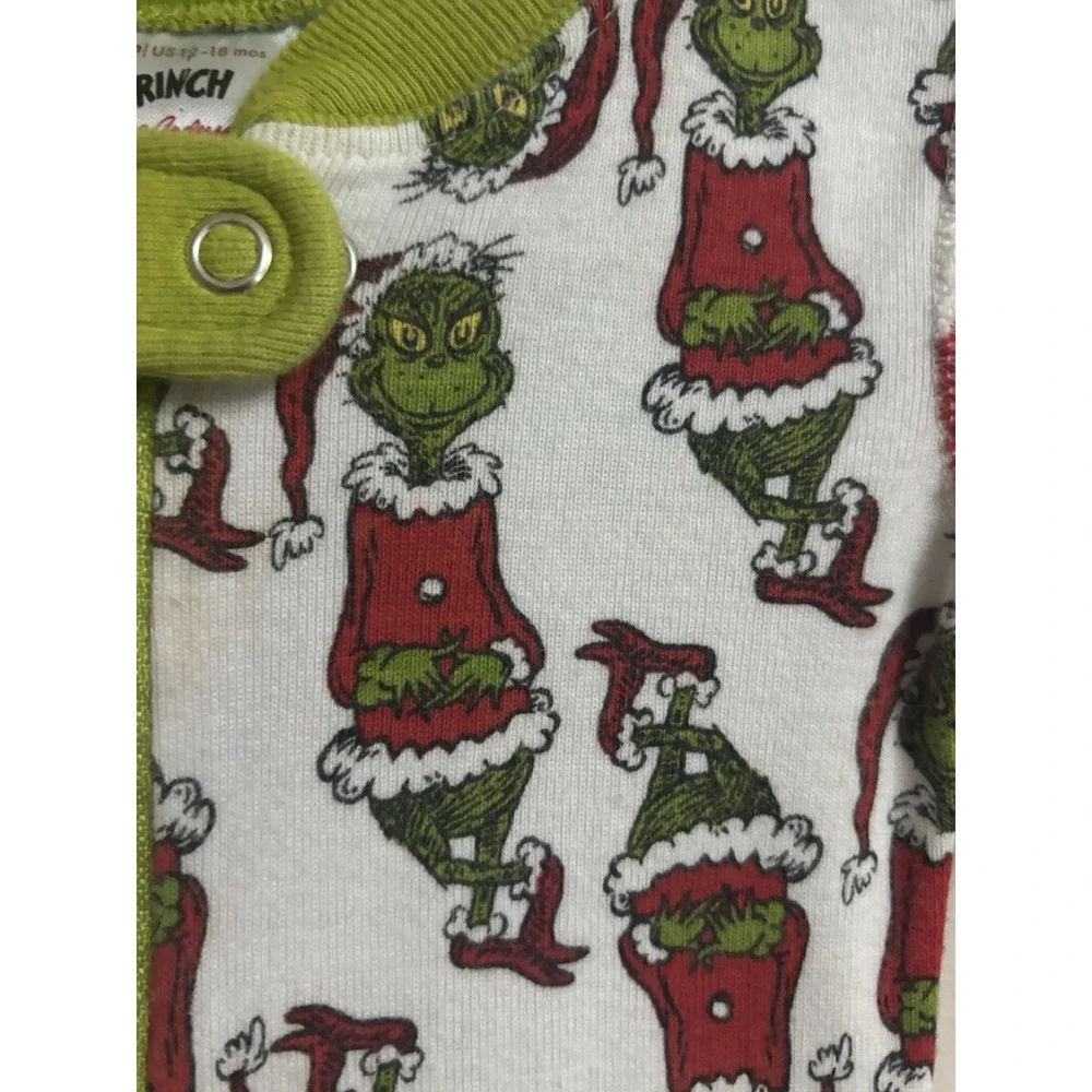 hanna andersson 18-24 Months Grinch Zip Up Sleeper pajamas